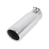 Exhaust Tip - 3.50 in. Rolled Angle Polished SS Fits 3.00 in. Tubing - clamp on