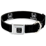 HONDA BLACK/WHITE SEATBELT BUCKLE DOG COLLAR