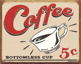 TIN SIGN COFFEE 5 CENTS