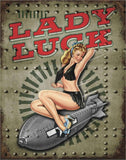TIN SIGN LADY LUCK