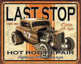 TIN SIGN LAST STOP RODS