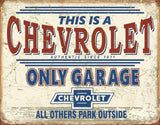 TIN SIGN CHEVY ONLY