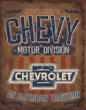 TIN SIGN CHEVY-AMERICAN