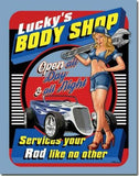 TIN SIGN LUCKY'S BODY