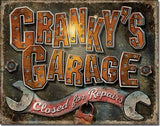 TIN SIGN CRANKY'S GARAGE