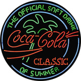 ROUND COKE NEON EMBOSSED TIN SIGN