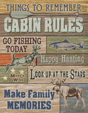 TIN SIGN CABIN RULES