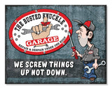 BUSTED KNUCKLE GARAGE TIN SIGN