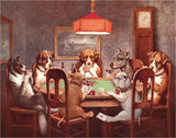 TIN SIGN 7 DOGS PLAYING