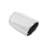 Exhaust Tip - 3.50 in. SS Rolled Edge Angle Cut Fits 3.00 in. Tubing - Weld on